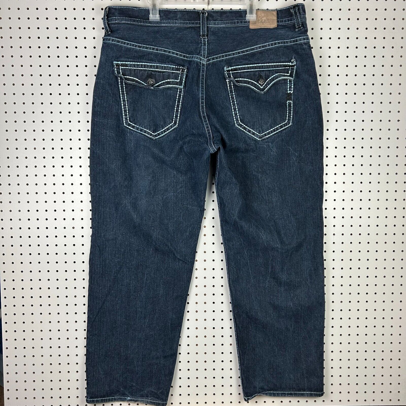 Red Ape Blue Stitched Baggy Jeans 44x32 Streetwear Skate Red Ape Blue Stitched Baggy Jeans 44x32 Streetwear Skate