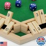 ELONGDI Upgraded 1-6 Players Shut The Box Dice Game with 12 Dice + Bonus 12 Spare Wooden Board Table Match Game for Kids and Adults,Family Board Games Night or Pub Party