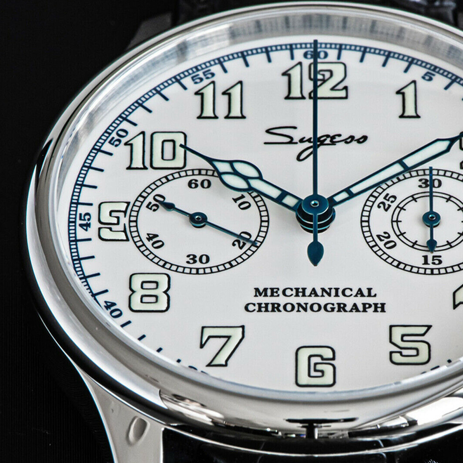 Pre-owned Sugess Chrono Walker Swan Neck Chrono Mechanical Watch Seagull 1963 Suchp004l