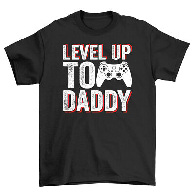 Funny Gamer Dad T-Shirt, Level Up To Daddy, New Father Gaming Tee, Video Games
