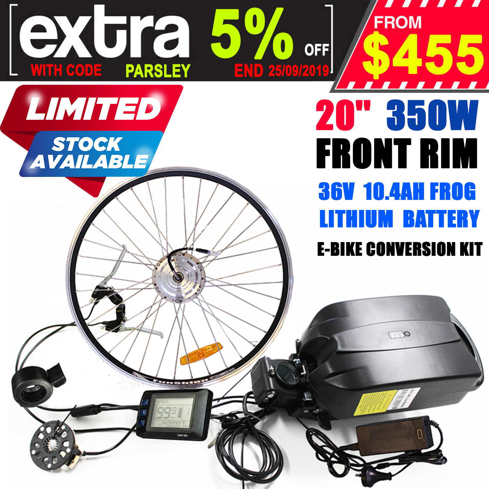 electric bike kit front wheel with battery