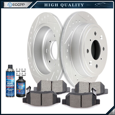 Rear Ceramic Brake Pads And Rotors For 1990-2001 Acura Integra Honda CRX Prelude