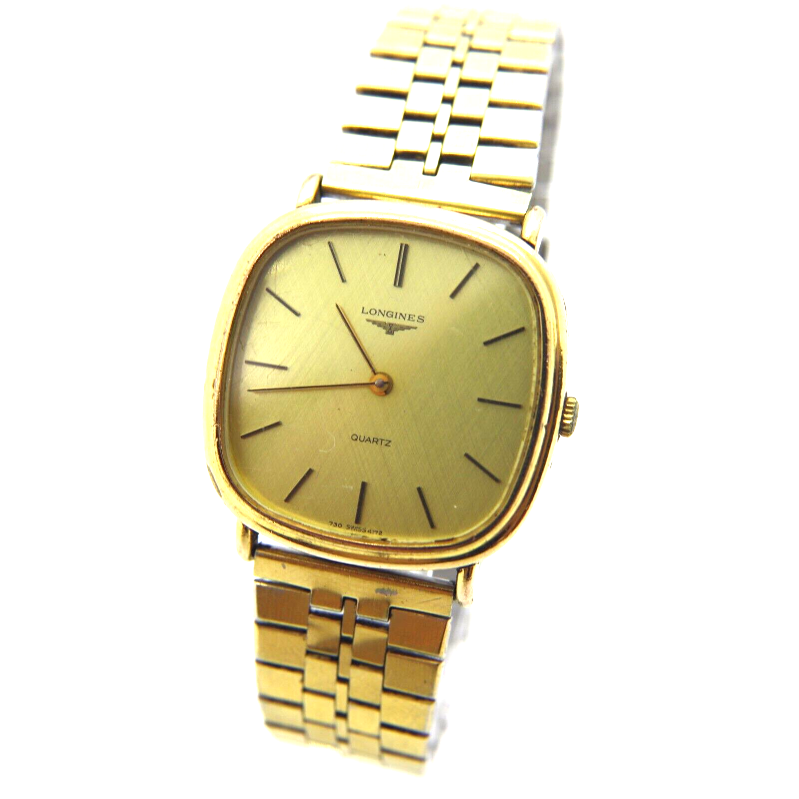 Longines Watch Men's Quartz Gold Square Swiss Made Vintage