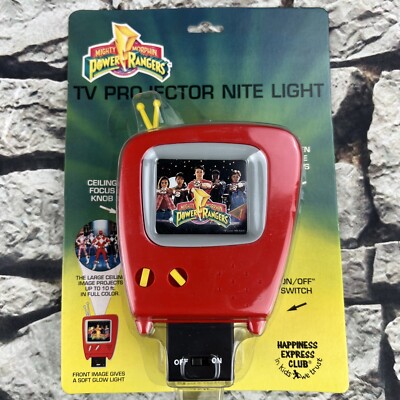 1994 Mighty Morphin Power Rangers TV Projector Nite Light Red [Sealed]