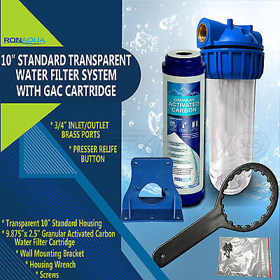 10" Clear Standard Whole House Water Filter System with GAC 