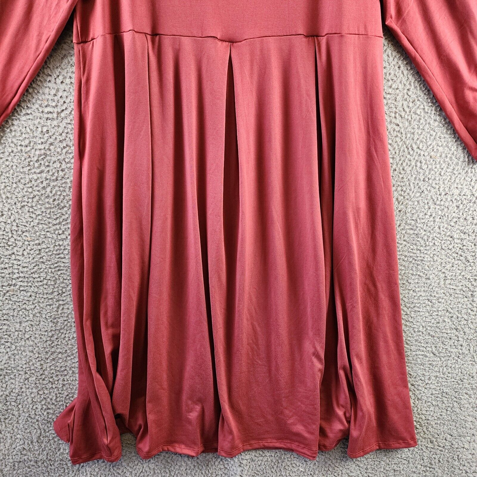 24seven Comfort Apparel Plus Fit And Flare Midi Dress Women's 2X Brick Pullover - Picture 7 of 14