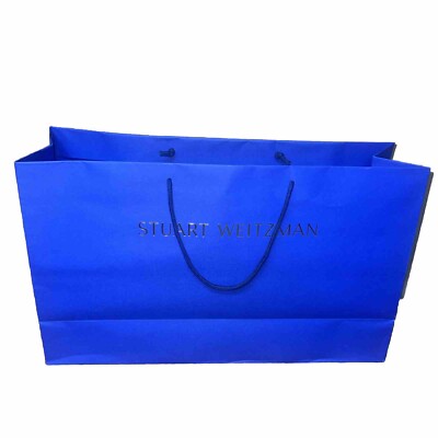 Stuart Weitzman Empty Paper Blue  Shopping Bag Rope Handles 14  x 23  x  7 