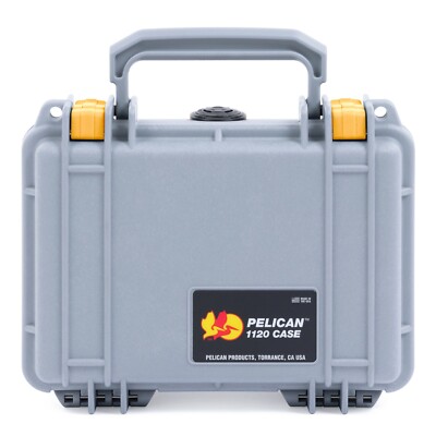 Silver & Yellow Pelican 1120 case with foam. | eBay