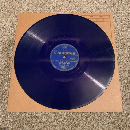 Jazz Music 78 Record Sell the Farm Ben Bernie Rare Dance Band Blue Wax