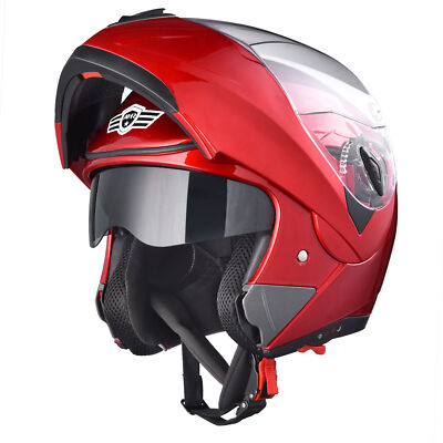 Helmet Dual Visor Motocross Red Xl