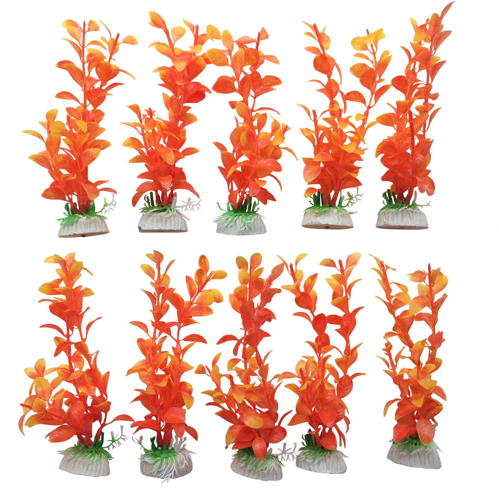 10 Pack Aquarium Fish Tank Plastic Plants for Decoration MULTIPLE
