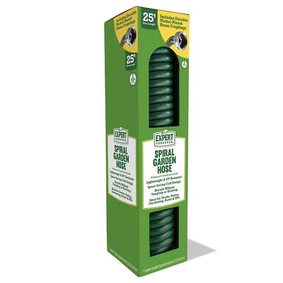 Expert Gardener 25ft Spiral Hose Green,Lightweight,Ideal for patios, gardening