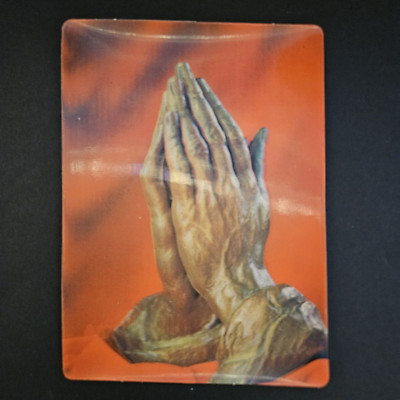 Vintage 3D Collector Series Postcard | Hands of Prayer | Religious USA Unposted