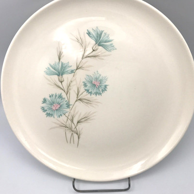 Vintage  (Ever Yours) Boutonniere Dinner Plate 10.50''  Blue Bachelor Buttons
