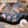 TSVAGA Vinatge Flower Nursing Pillow Cover for Baby Boys Girls, Breathable Breastfeeding Pillow Slipcover Cushion Cover, Soft Fabric Fits Snug On Infant, Fits for Nursing Pillow Newborn