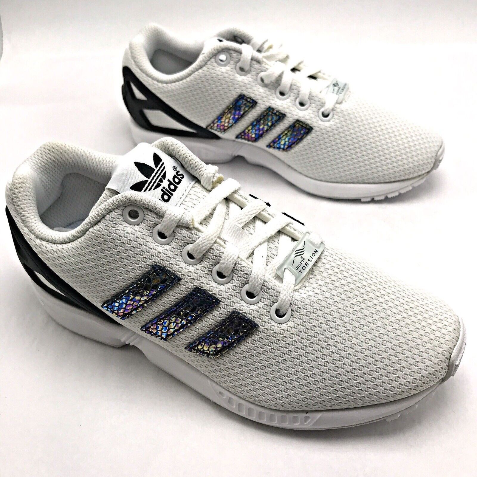 Adidas Originals ZX Flux Metallic Snake J White/Black Youth Adidas Originals ZX Flux Metallic Snake J White/Black Youth