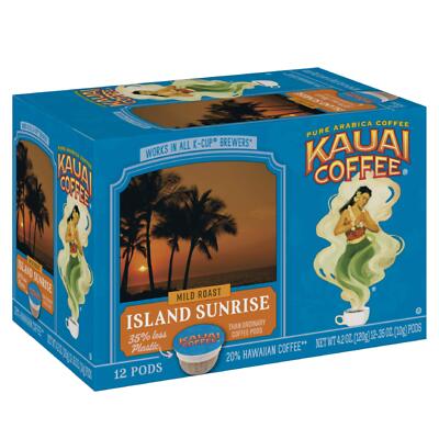 Kauai Coffee Island Sunrise Mild Roast - Compatible with Keurig Pods K-Cup Br
