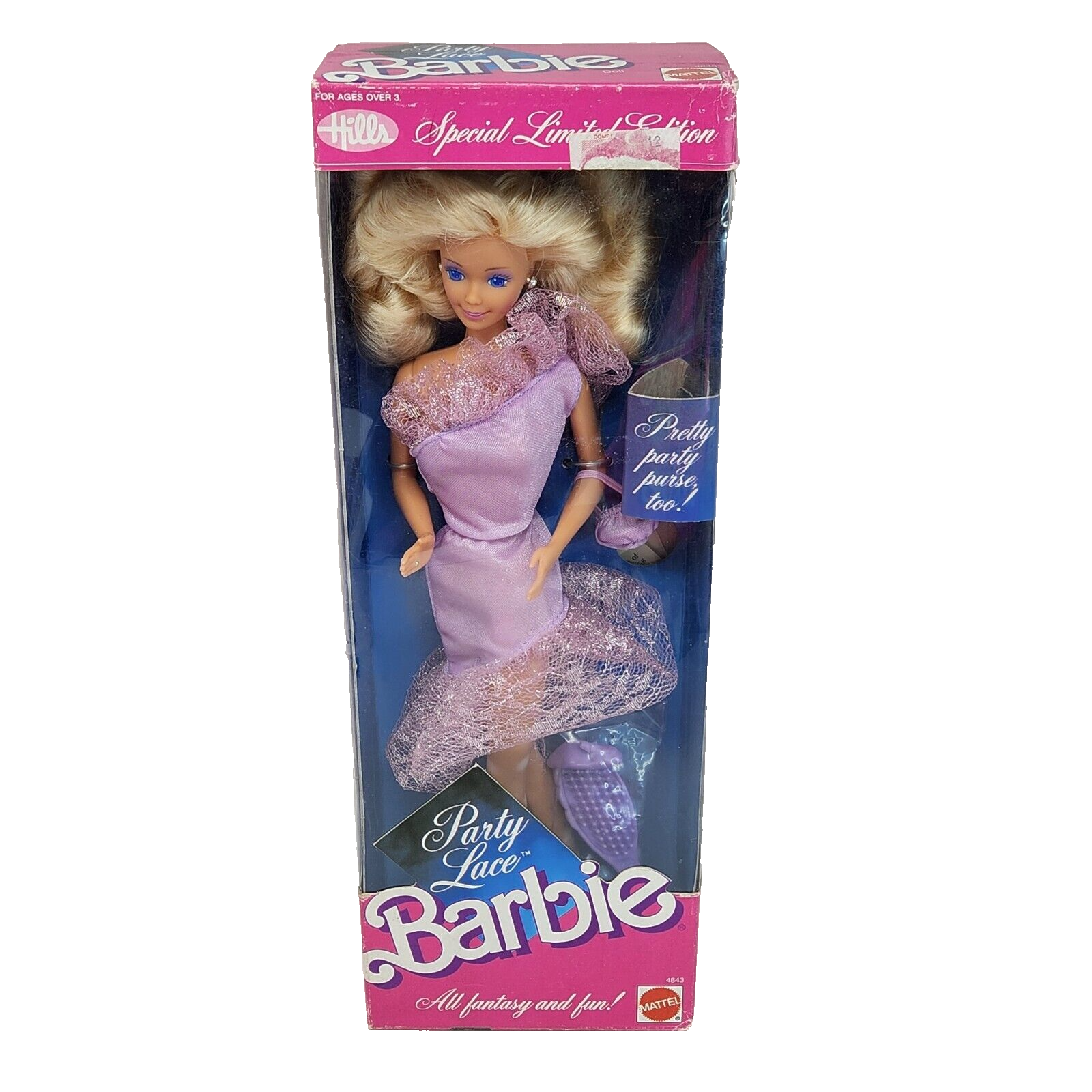 VINTAGE 1989 PARTY LACE BARBIE DOLL IN BOX HILLS # 4842 VINTAGE 1989 PARTY LACE BARBIE DOLL IN BOX HILLS # 4842
