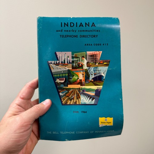 Vtg 1964 Indiand PA Yellow Pages Pennsylvania Phone Book Bell Telephone
