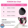 KOESON Dog Calming Hoodie - No Shake Ear Wraps for Dogs, Anxiety Relief and Noise Protection, Water Resistant Pet Ear Cover Muffs for Firework, Grooming, Thunderstorms, Swimming, Bathing, Hot Pink L