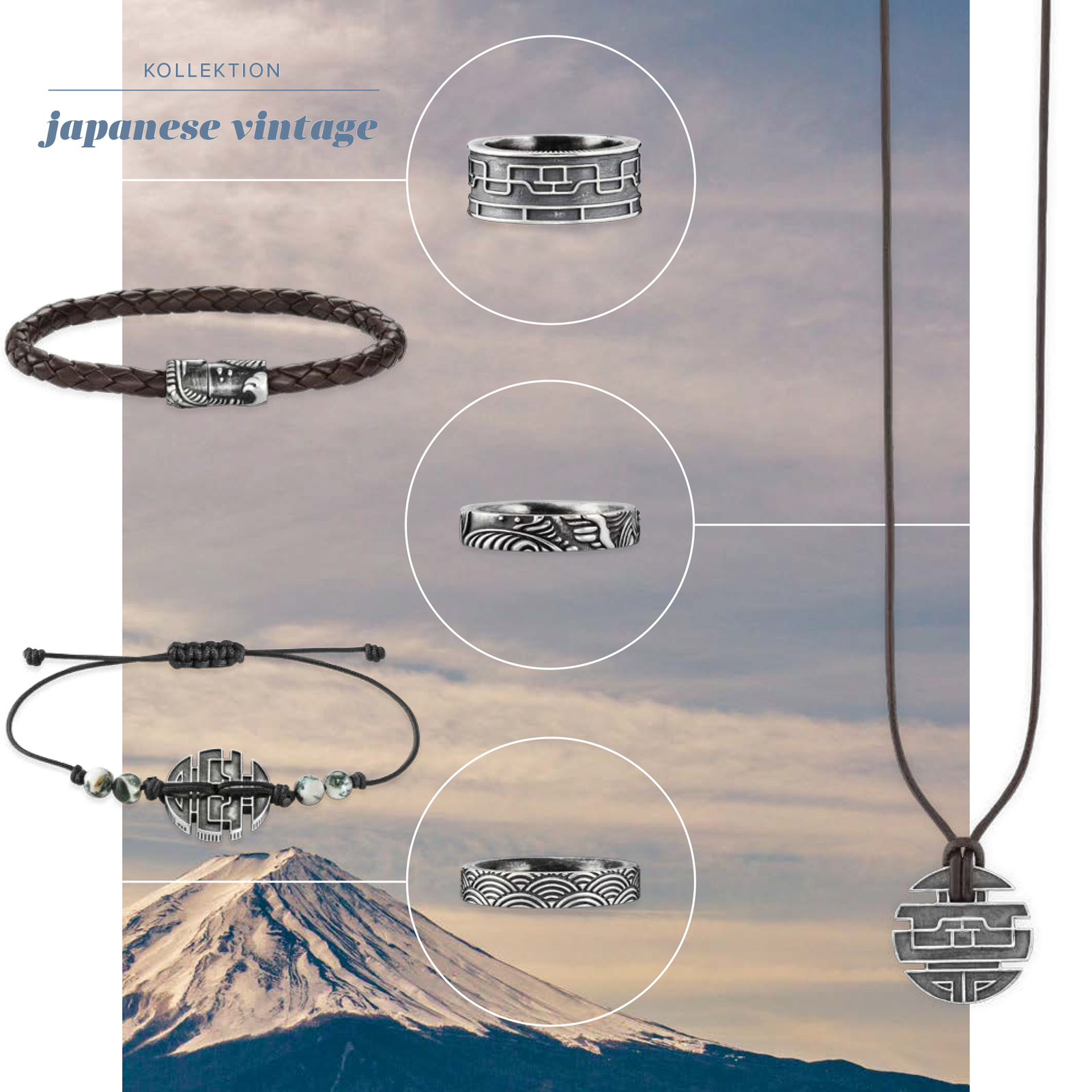 Cai925/- Sterling Silber oxidiert Japan