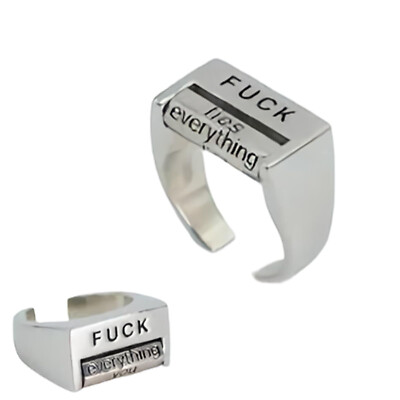 Creative Rotatable Mood Control Ring, Funny F**k you/me/lies/everything Rings US