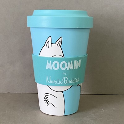 Moomin By Nordic Buddies Travel Mug / Take Away Cup Screw-On Lid & Rubber Sleeve