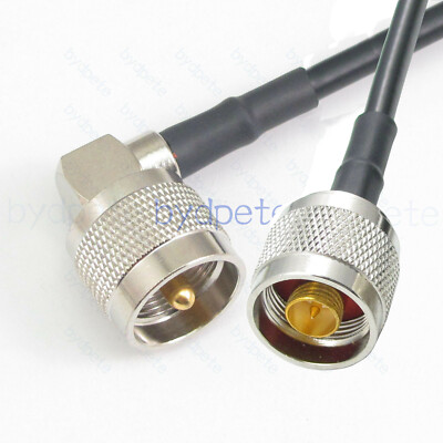 UHF male PL259 Right Angle RA to N male plug RG58 cable Coaxial Kable 50ohm lot