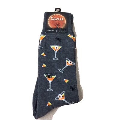 Davco Candy Corn Martini Men s Novelty Crew Socks Size 6-12 New AR253