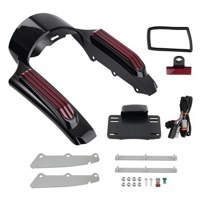 Black Rear Fender Fascia fit for Harley Touring 14+ w/ LED ABS Taillight