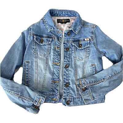 Lucky Brand Girls Sz M Denim Jean Jacket Button Front Cotton Stretch