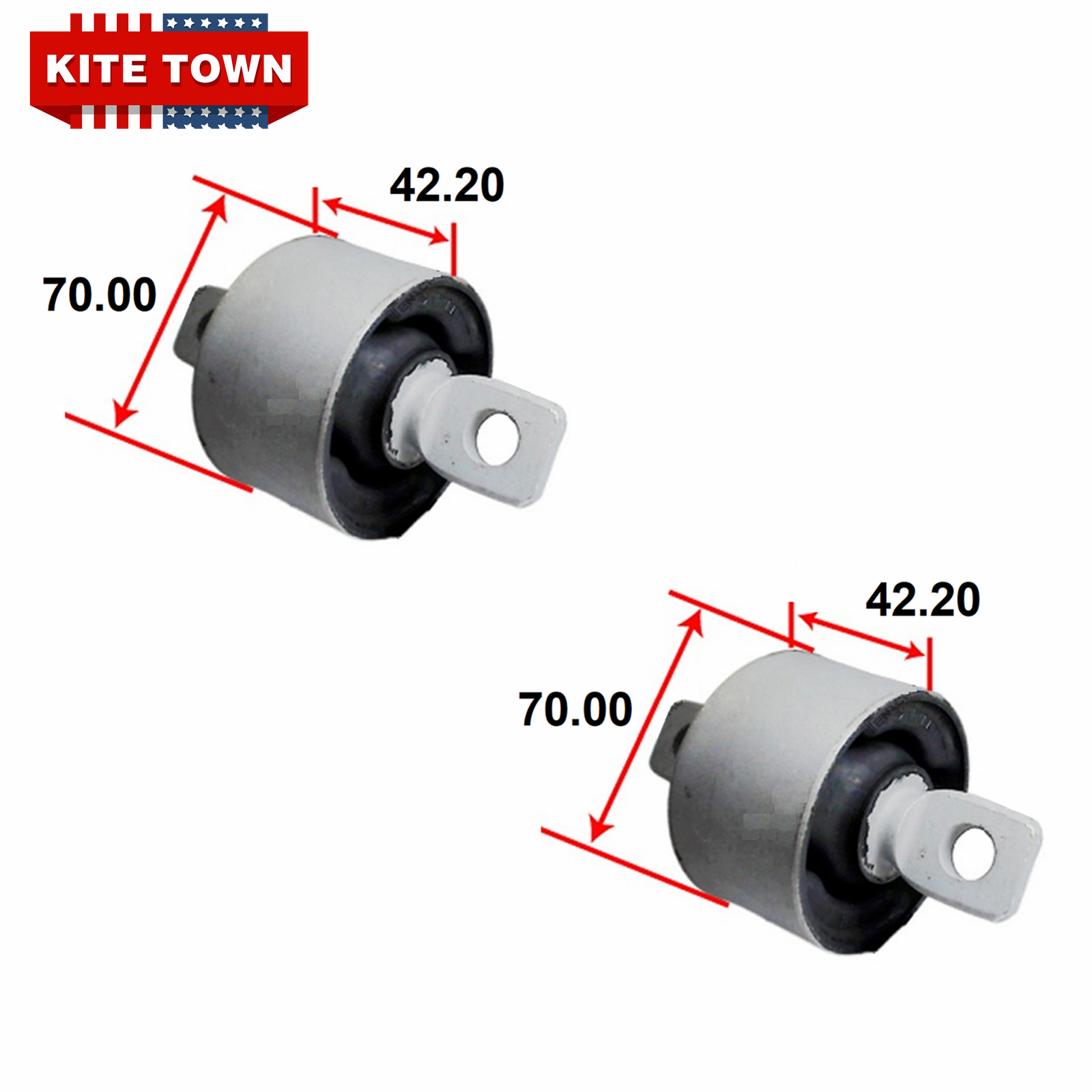 2x Rear Trailing Arm Bush For Lancer 08-17 OUTLANDER 07-20 CALIBER