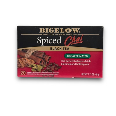 Bigelow 6x Spiced Chai Decaffeinated Black Tea Boxes 120 Pouches Each 1.73oz New