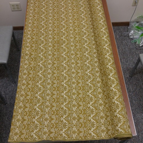 Vintage Olive Green Upholstery Pattern Fabric 108