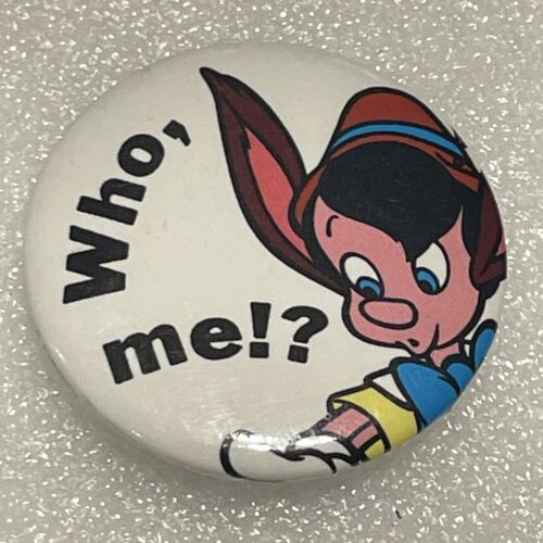 Vtg 1992 Pinocchio Disney Promo Movie Pin Back Button Badge ...