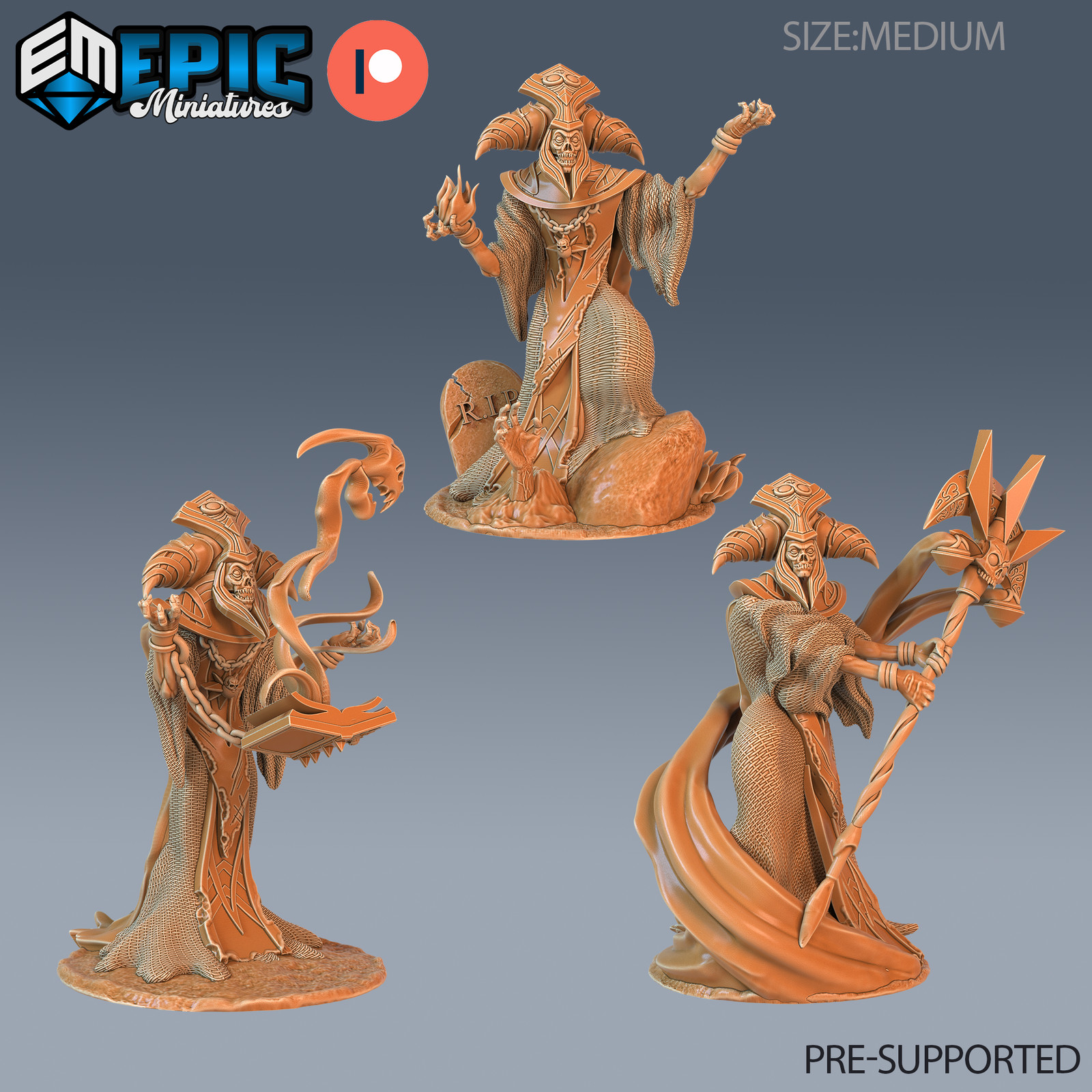 Arch Lich, Dungeons and Dragon Miniature, D&D Fantasy Wargaming Undead 28mm