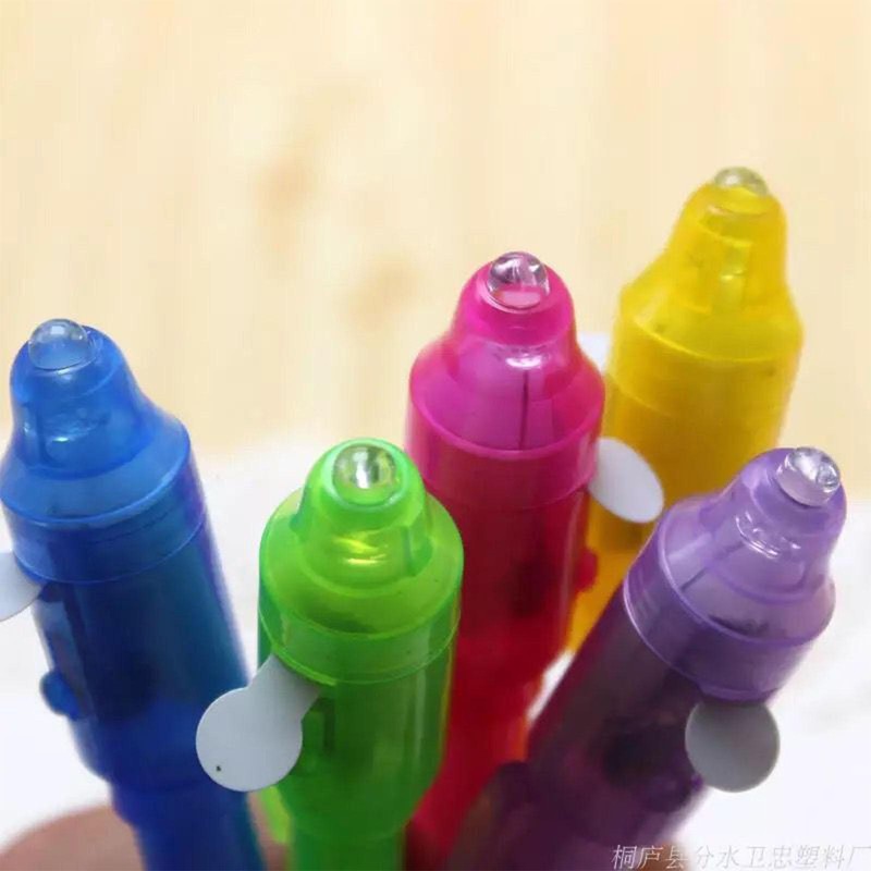 7pcs UV Light Invisible Ink Spy Pen Magic Secret Marker Message Pens Kids Toy
