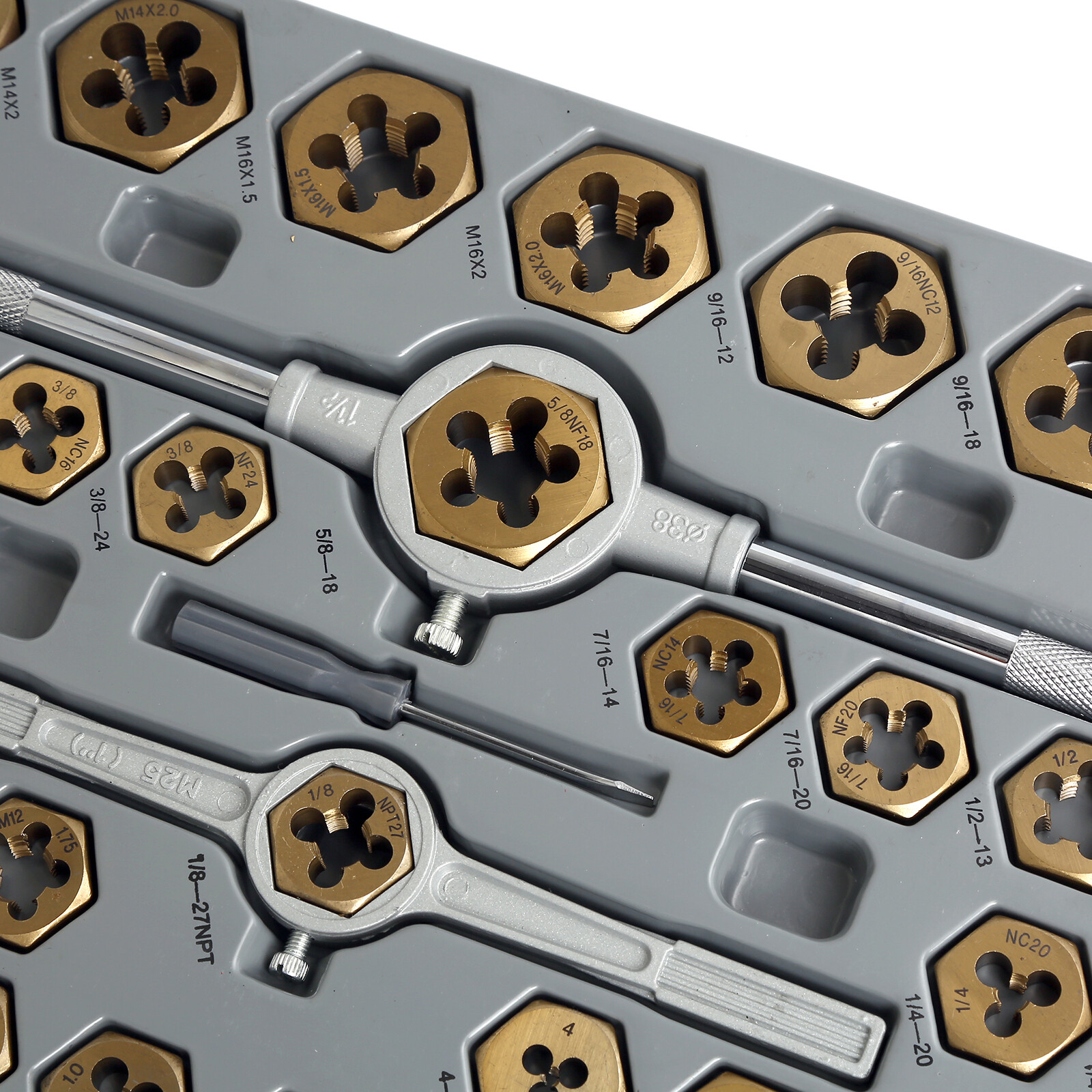 86PC Tap And Die Set SAE METRIC Tools, Metal Case Tapping Thread Cutting Kit Set