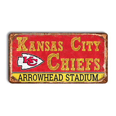 Metal sign Kansas City Chiefs vintage Kansas City Chiefs home stadium sign