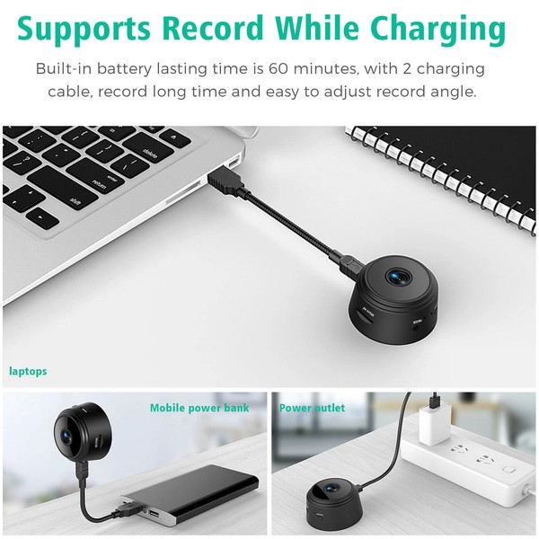 Compact camera supports recording while charging via USB.