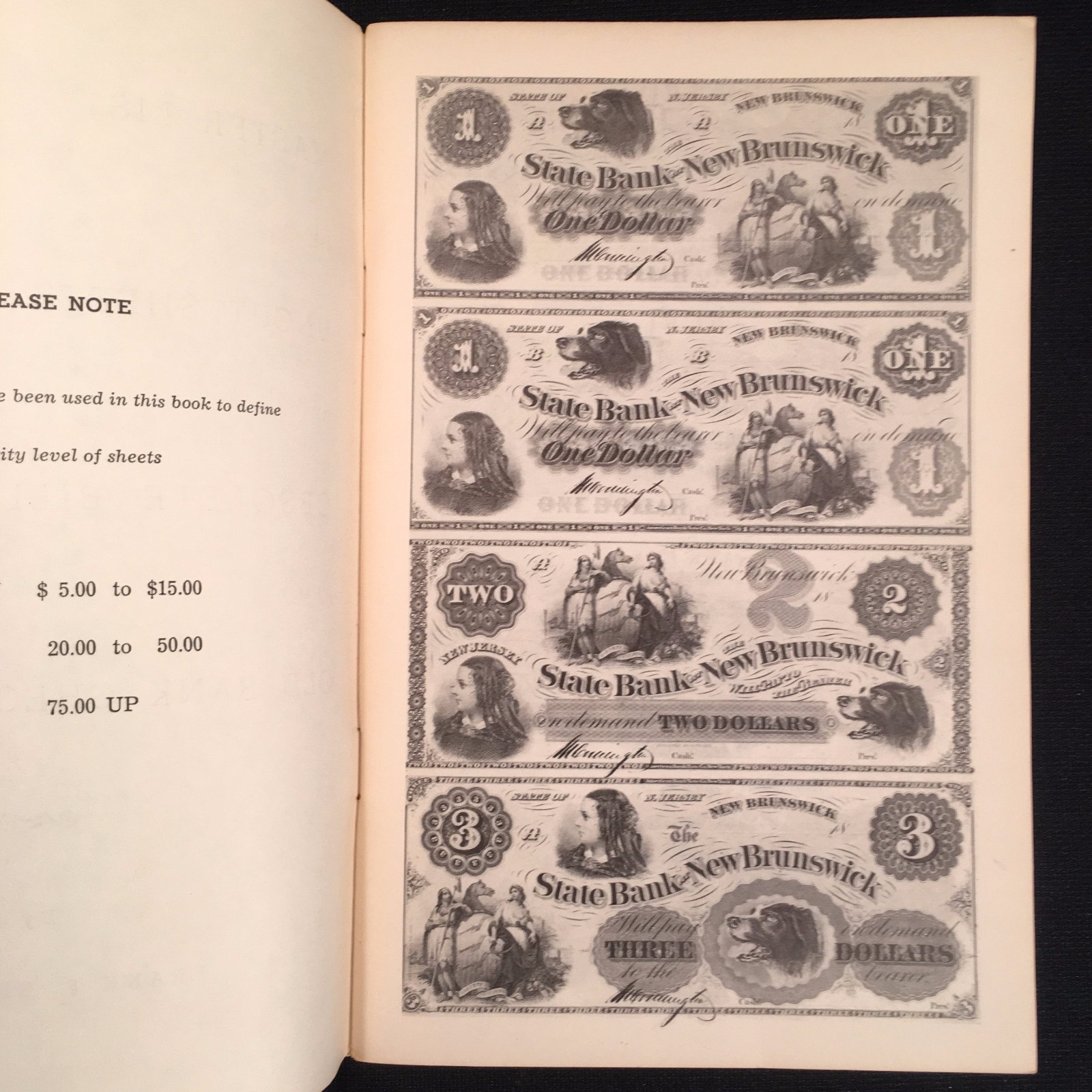 MASTER LIST OF UNCUT SHEETS OF OBSOLETE BILLS AND OLD BANK CHECKS