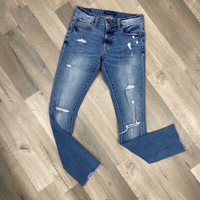Aeropostale Jeans Mens 28 x 32 Flex Effects Skinny Destroyed Raw Hem Stretch