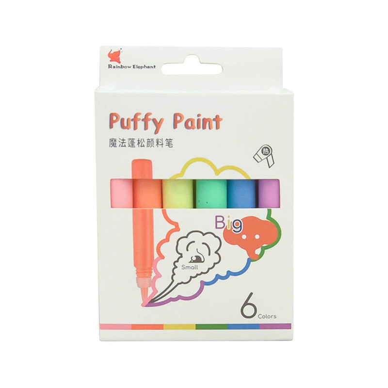 Puffy Popcorn Pens 6pcs Heat Activated DIY Colorful Popcorn Pens For Art Paints