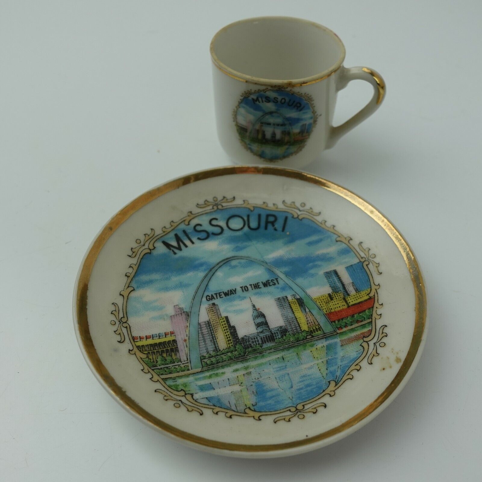Vintage Missouri St Louis Gateway To The West Miniature Tea Cu...