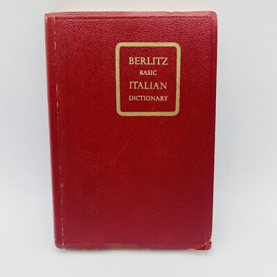 Berlitz Basic Italian Dictionary Pocket Size Vintage 1957 Red Softback Book
