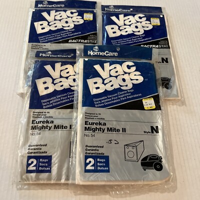 Eureka Style N Bags LOT 4 Packs of 2 Filters (8 Filters) Mighty Mite II No 54