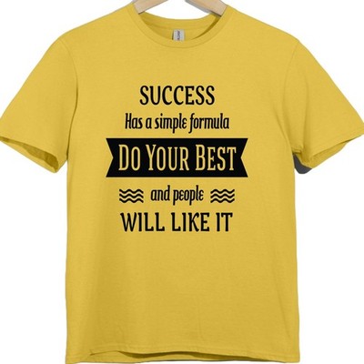 Success Quote T Shirt Do Your Best Motivational Saying Tee Positive Message Top