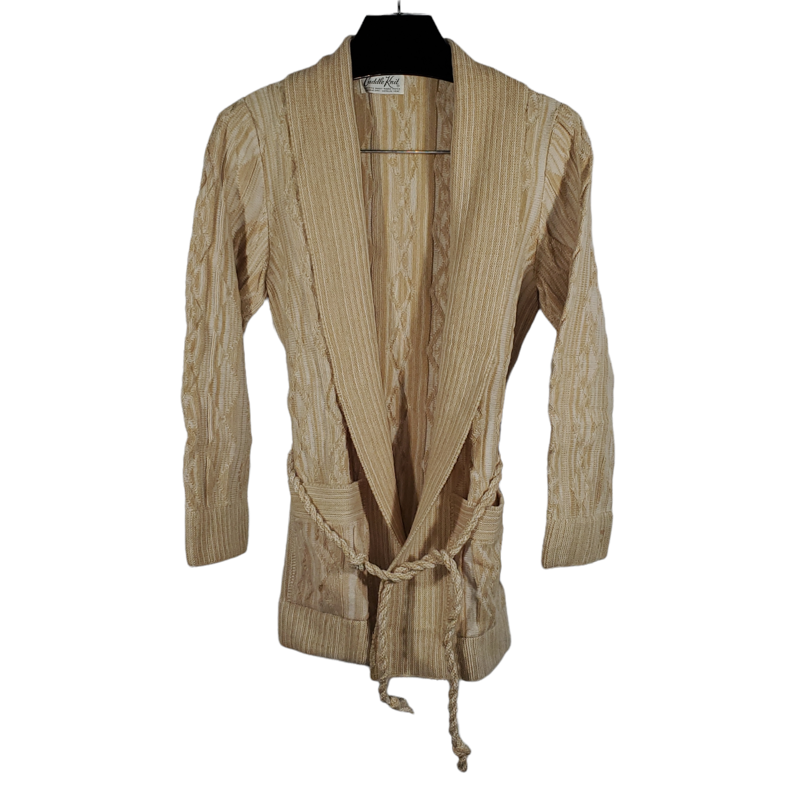 最終価格80s vintage cuddle knit cardigan. VTG 80s Cuddle-Knit Open Front Cardigan Sweater OS Beige