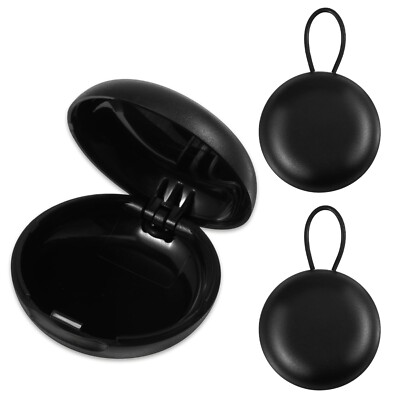 3Pcs Earplug Case Black Mini Storage Case Round Potable Loop Case Suitable fo...