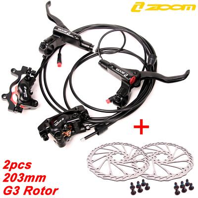 ZOOM E-Bike 4-Piston Hydraulic Disc Brakes Front & Rear Power-Off 160mm G3 Rotor